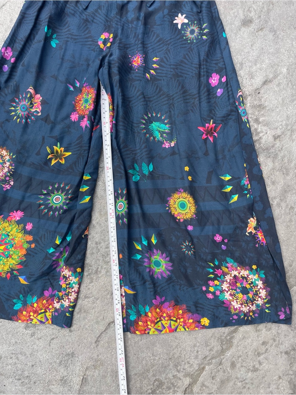 Desigual Wide Leg Floral Boho Pants Flowing Statement Print small - Picture 4 of 7